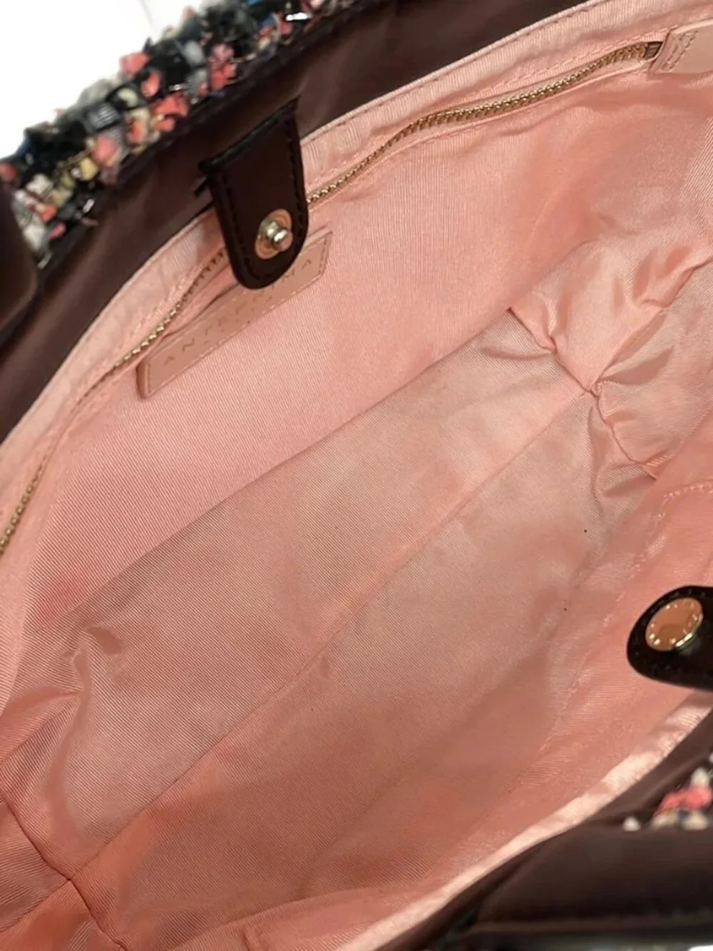 ANTEPRIMA MISTO Black Pink Multi Cotton Leather Tote Bag